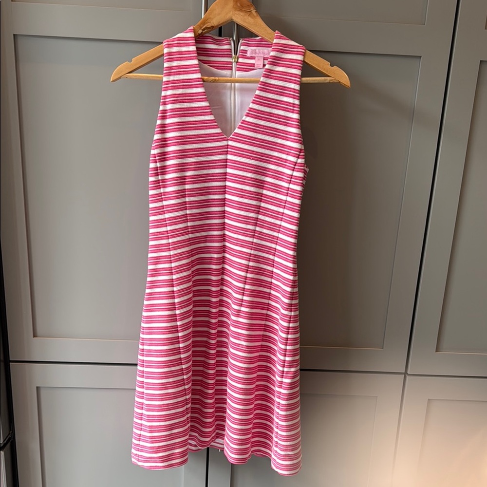Lily Pulitzer Pink and White Striped Sleeveless Dress
